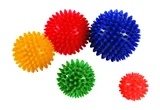 Míč masážní ježek, žlutá, 8 cm