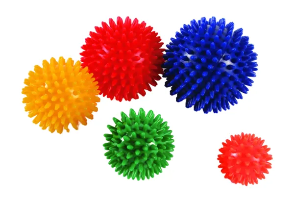 Míč masážní ježek, žlutá, 8 cm