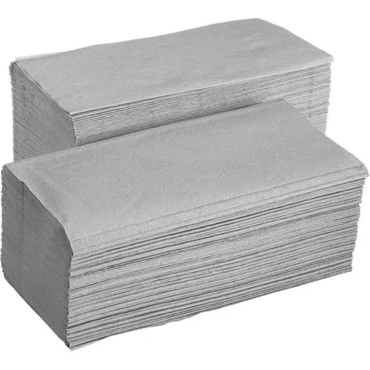 ZZ ručníky šedé 5000, 1 vrstvý recykl, 20X250 ks, 25x23 cm