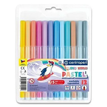 Centropen 7550/12 Colour World Pastel - fixy - pastel, 12 barev