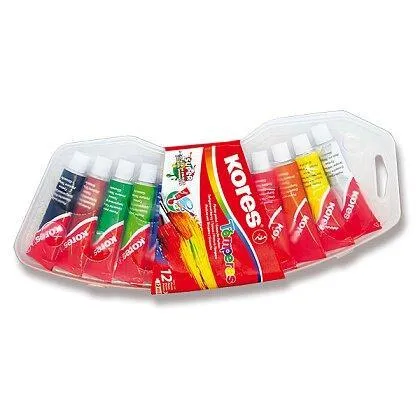 Kores Temperas - tempery v tubě - 12 ml, 12 barev