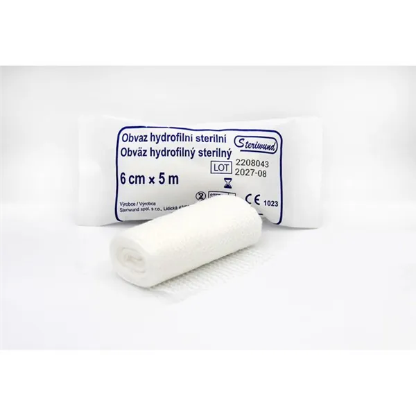 Obinadlo hydrofilní pletené, sterilní, 6 cm x 5 m, STERI-Hold 