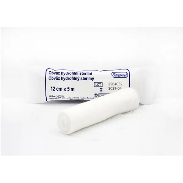 Obinadlo hydrofilní pletené, sterilní, 12 cm x 5 m, STERI-Hold 