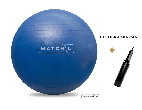 Míč rehabilitační ABS Match-U + hustilka, antracitová, průměr 80-85 cm