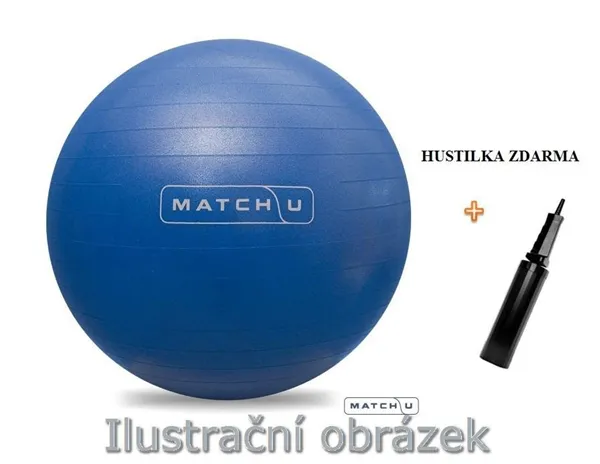 Míč rehabilitační ABS Match-U + hustilka, antracitová, průměr 80-85 cm