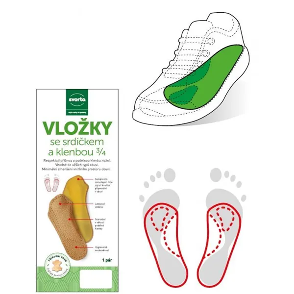 Vložky se srdíčkem a klenbou 3/4 vel. 39/40