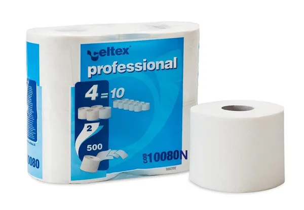 Toaletní papír Professional Compact, 100% celulóza, 2-vrstvý, 500 útržků, 55m, 11x9,8cm