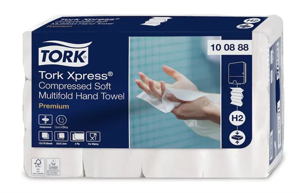 Ručníky TORK Xpress Multifold Premium, H2 dvouvrstvé, 21,2x32cm, 170 útržků