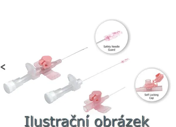 Kanyla i.v. s křídly a portem, G18, zelená, bezpečnostní, 32mm, Polysafety