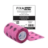 Fixatape Stretch  7,5 x 450 cm, fialový s černými srdíčky
