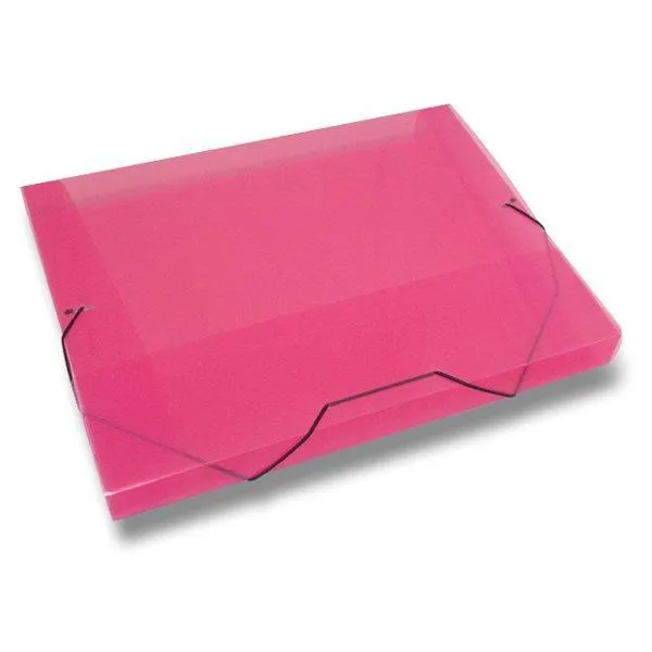 Box na dokumenty PP s gumičkou, 30mm, růžová