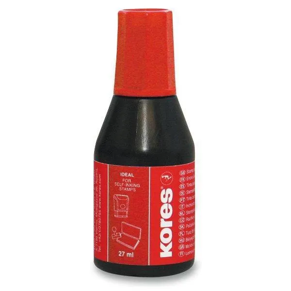 Razítkovací barva Kores 28 ml, červená