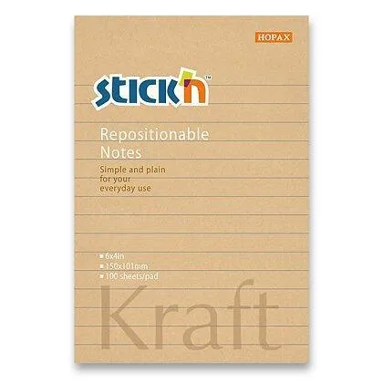 Hopax Stick'n Kraft - samolepicí bloček - 150 × 101 mm, 100 listů, linkovaný