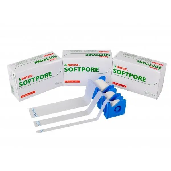 Fixační náplast z netkaného textilu Softpore, 5 cm x 9,15 m