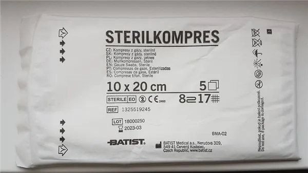Sterilkompres 10 x 20 cm, 17n/Rv