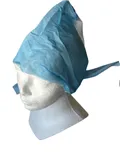 Operační čepice dámská modrá comfort s úvazky