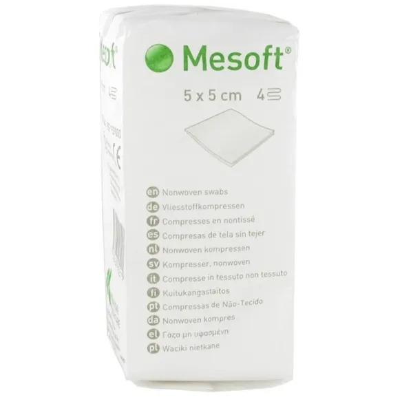 Mesoft, komprese z netkaného materiálu, 5 x 5 cm
