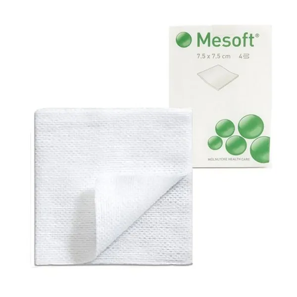 Mesoft, komprese z netkaného materiálu, 7,5 x 7,5 cm 