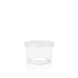 Kulatý kelímek s pojistkou a kulatým víčkem, transparentní, 250 ml