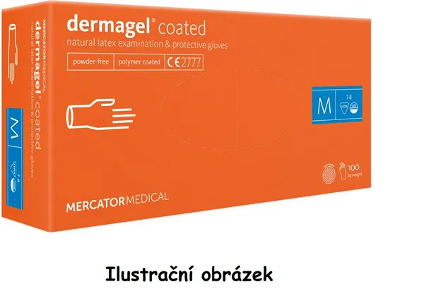 Dermagel vyšetřovací latexové rukavice bez pudru ve.M