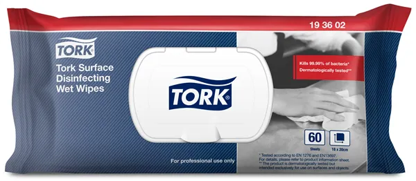 Utěrky vlhčené Tork na dezinfekci povrchů 60ks
