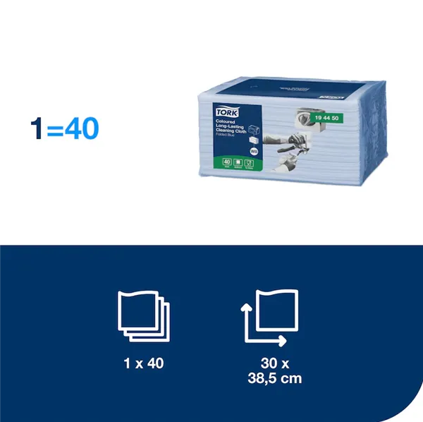 Tork barevný program, čistící utěrka (modrá) W8