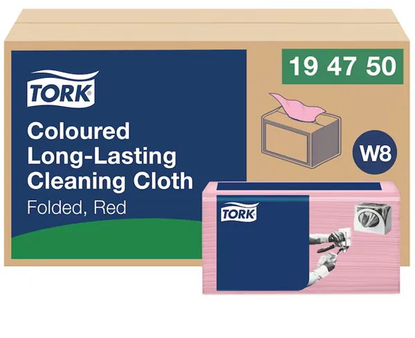 Tork barevný program, čistící utěrka (červená) W8