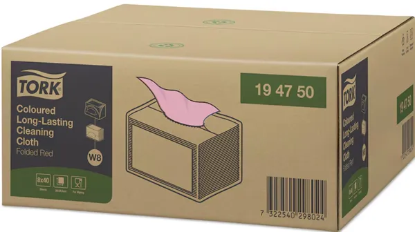 Tork barevný program, čistící utěrka (červená) W8