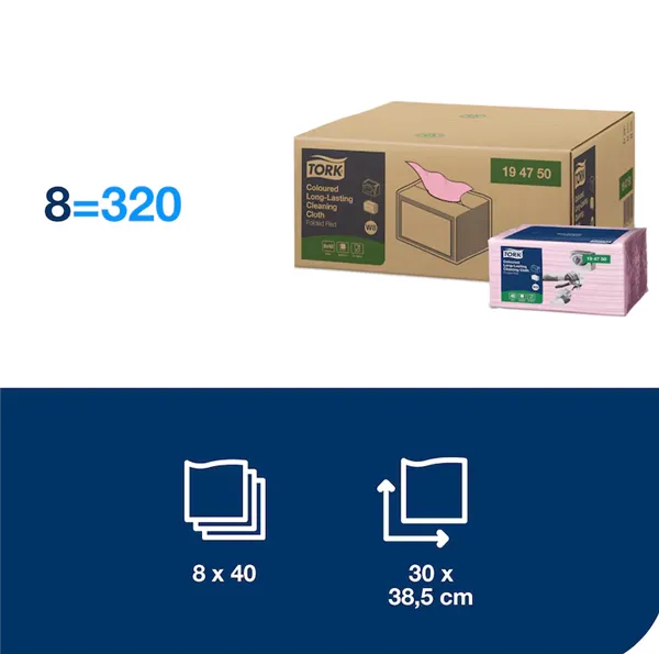 Tork barevný program, čistící utěrka (červená) W8