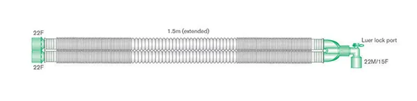 22mm DS Compact 1.5m+koleno s portem