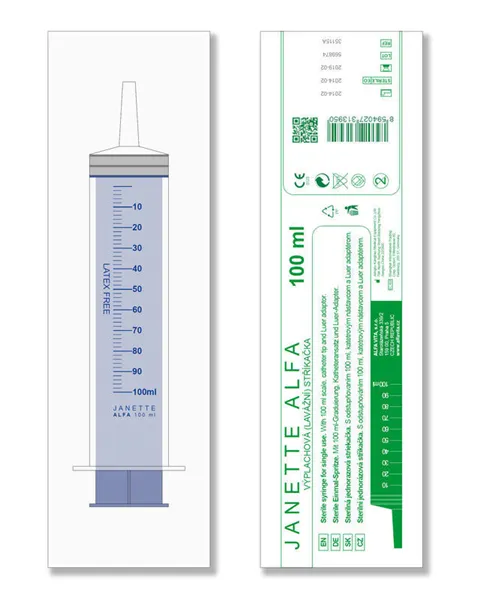Lavážní stříkačka Janette Alfa, sterilní, 100 ml, (sterilní)