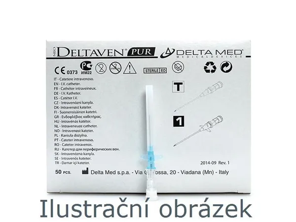 Kanyla i.v. s křídly a portem, G22, modrá, Neo Delta Ven 2