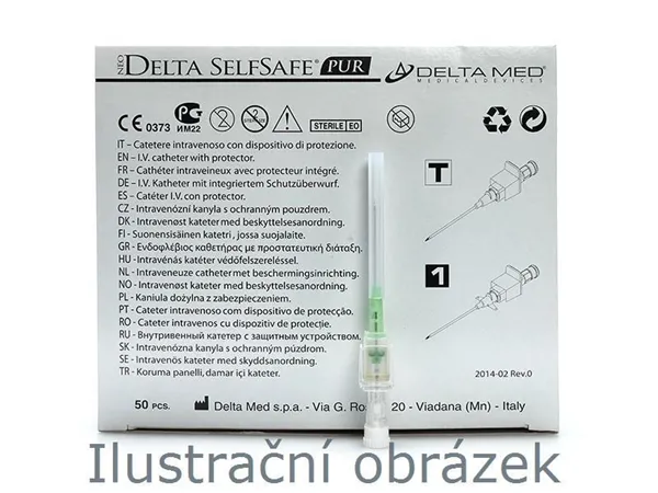 Kanyla i.v. bez křídel, (přímá), G20, růžová, Neo Delta Ven T