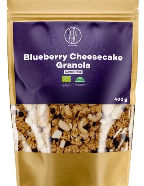 BrainMax Pure Granola, Borůvky a Bílá čokoláda, BIO, 400 g