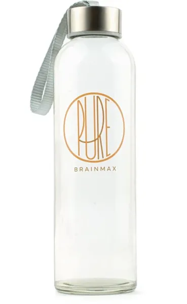 BrainMax Pure Skleněná láhev v termo obalu, 530 ml