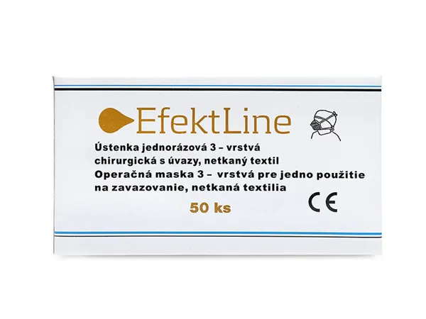 Ústenka jednorázová 3-vrstvá, chirurgická s úvazy