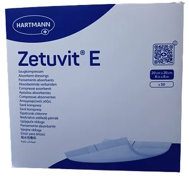 Zetuvit E 20 x 20 cm, nesterilní, savé komprese, netkaný tex., 50 ks