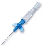 Kanyla I.V. Introcan-W Safety PUR, G22, 0,9 x 25 mm, modrá, s křidélky