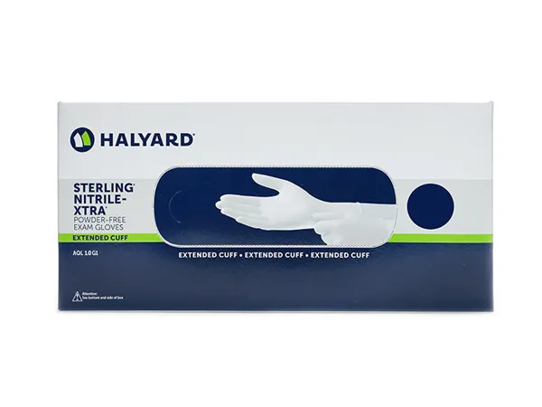 Rukavice Nitril Sterling, prodloužené, bílé, L, bezprašné