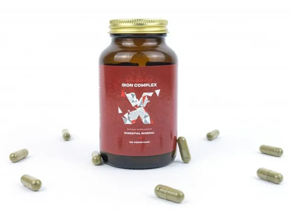 BrainMax Iron Complex, železo bisglycinát, 25 mg, 100 rostlinných kapslí