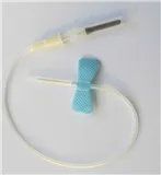 Intravenózní kanyla, s křídlem, hadičkou, Luer adaptérem, 23G, 19 cm, modrá , pro odběry krve