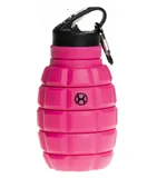 BrainMax Grenade bottle, skládací silikonová lahev na vodu,růžová, 580 ml