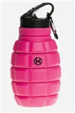 BrainMax Grenade bottle, skládací silikonová lahev na vodu,růžová 580 m