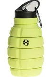 BrainMax Grenade bottle, skládací silikonová lahev na vodu,zelená, 580 ml