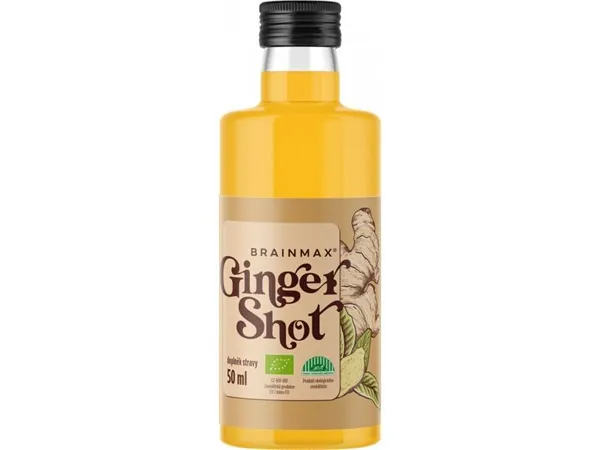 BrainMax Pure Ginger Shot, zázvorová štáva s kurkumou, BIO