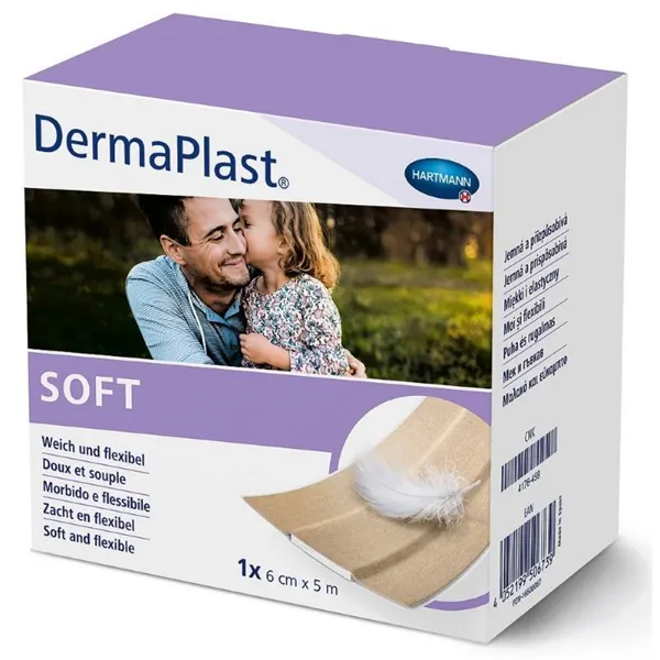 DermaPlast SOFT, náplat s polštářkem, 6 cm x 5 m