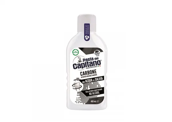 Ústní voda s aktivním rostlinným uhlím 400 ml Pasta del Capitano