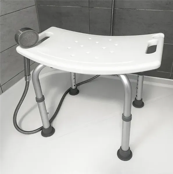 Stolička do sprchy hranatá s držákem sprchy nos. 120kg