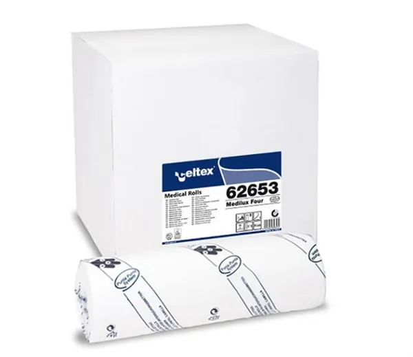Podložka na vyšetřovací lůžka, 100% celulóza, 2-vrs, 132 útržků, 40x50m, dutinka 4 cm