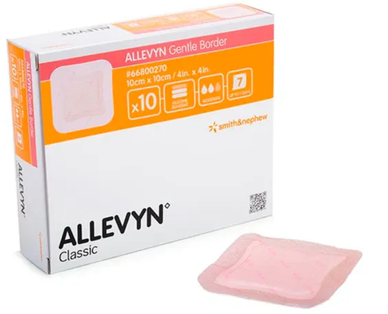 Allevyn Gentle Border 10 x 10 cm bal=10ks